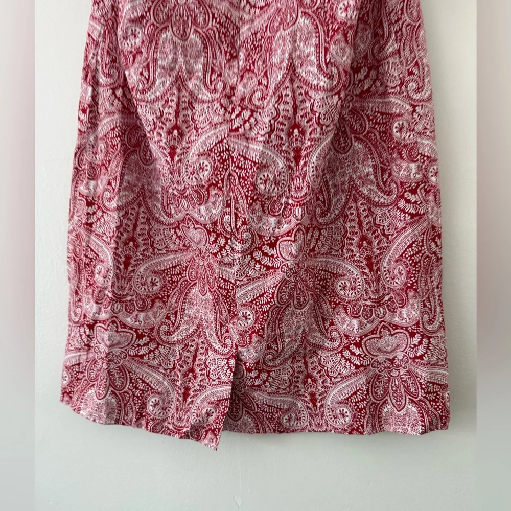 Plus Size 18 Strapless Mini Dress Red and White Paisley Bandana Western - Picture 4 of 13